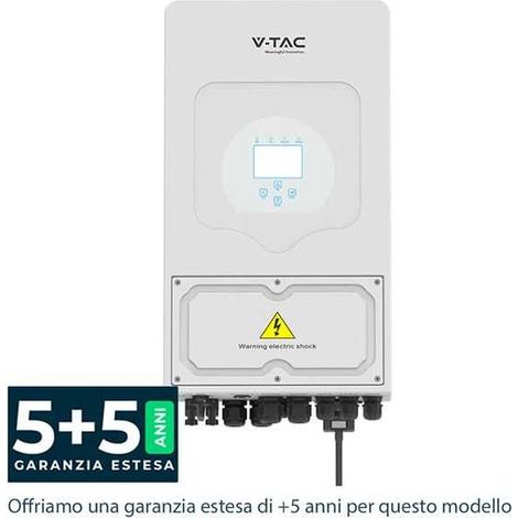 Inverter Ibrido 5kW Monofase IP65 con Display Touch LCD per Impianto Fotovoltaico CEI 0-21 (1/5)