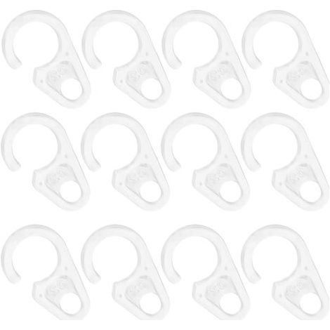 CCYKXA 30-Piece Set of Plastic Curtain Hooks for Wooden and Metal Rings - Reliable and Invisible Design for Bathrooms and Windows - Secure and Adaptable Fixing