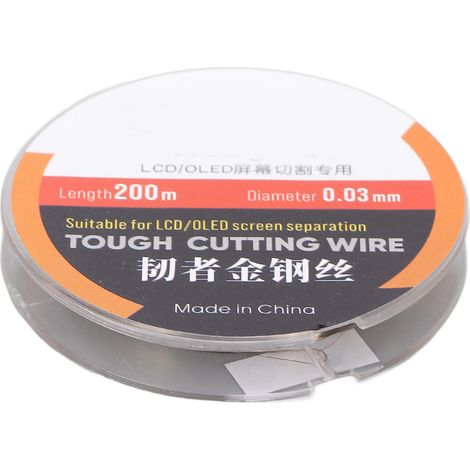 Fil de coupe pour écran LCD téléphone 200 mètres en acier haute dureté, fil de séparation 0.03mm pour écran téléphone (1/5)