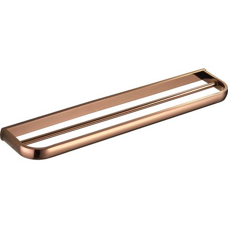 Toallero mural de latón, doble barra, para baño y cocina, 57 cm (oro rosa) - aptos para cocinas y baños. (1/5)