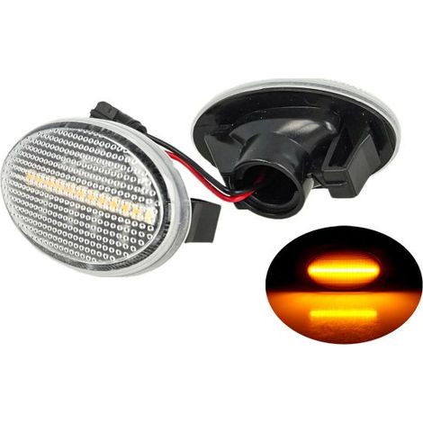 Kit Freccia Laterale a Led Side Marker Lente Trasparente Luce Arancione Per Mercedes Benz Viano Vito W639 Classe A W168 (1/3)