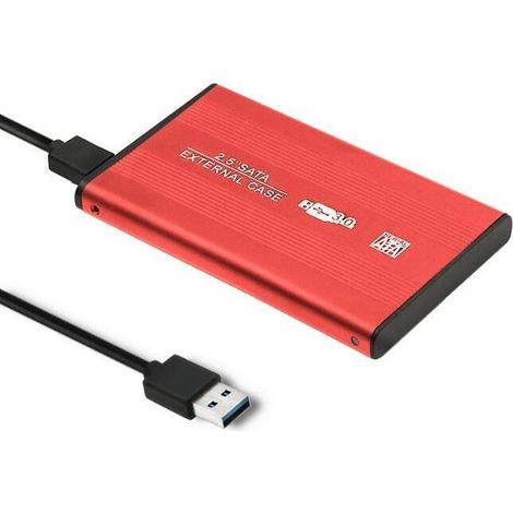 Caja de aluminio Qoltec  HDD SSD 2.5" SATA3  USB 3.0  Rojo