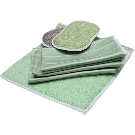 Lot de 6 Éponges Microfibre Bambou - Nettoyage et Polissage pour Surfaces Délicates - Vitres, Carrosseries, Vitrocéramique, Lunettes, Écrans (Classic)