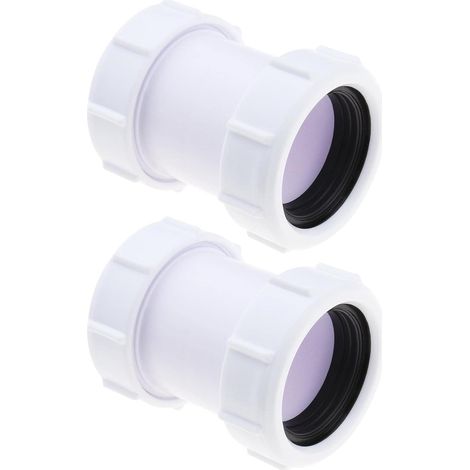 2pcs Connecteur de Tuyau Droit 40mm PP Tuyau d'évacuation Raccord de 1/2 Compression pour Baignoire Évier de Cuisine Plateau de Douche Machine à Laver Lave-vaisselle Tuyaux d'évacuation (1/5)