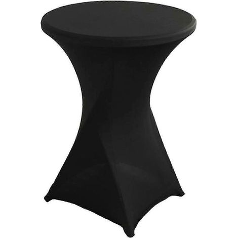 (L Noir) Nappe de table de cocktail unie, très élastique, résistante à l'huile, taille universelle, installation facile (1/5)