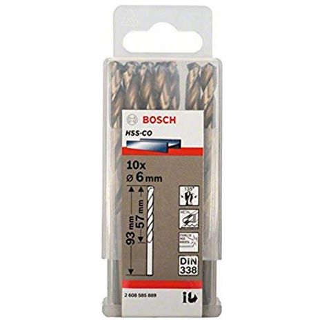 Bosch Professional 10x HSS-Co Punta per Metallo (Ø 6.0 mm, Accessorio per trapani) (1/4)