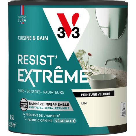 Peinture multi-supports Cuisine & Bain Resist'Extrême® V33 Lin satin 0,5L