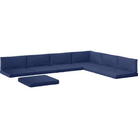 14-Piece Dark Blue Polyester Dining Chair Cushions (1/5)