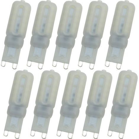 Lot de 10 ampoules LED G9 blanc chaud 3000 K équivalent à une ampoule halogène 30 W G9 ampoule LED bi-broches G9 2835 22 LED AC220 V LED ampoule de projecteur Classe énergétique A+ [Classe énergétique (1/5)