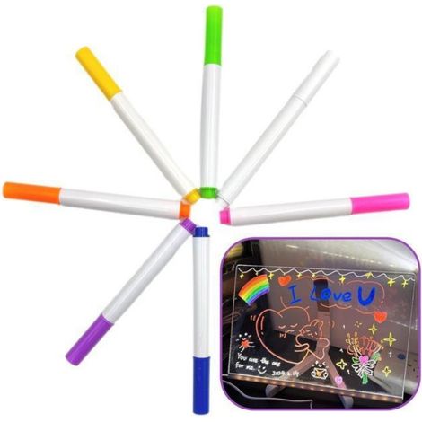 Lot de 7 Feutres Effaçables pour Tableau LED,Surligneurs Effaçables,pour Tableau Magique, Marqueur Lavable, Accessoire SURLIGNEUR (1/4)