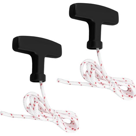 Lot de 2 - Cordon de traction - Poignée d'urgence - Déverrouillage porte garage - Fibre polyester résistant - Usage extérieur et intérieur - Rouge - 100x0,45cm (1/5)