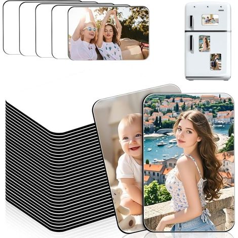 Set mit 50 Sublimationsmagneten – 5,5 x 7,5 cm – individuell gestaltbar – Dekorative Magnete für Kühlschränke und DIY-Dekorationen (1/5)