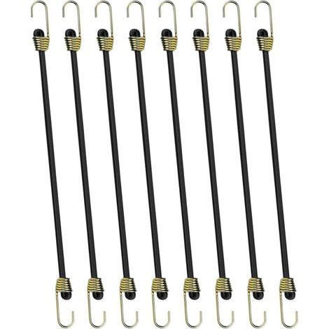 Ensemble de 8 Tendeurs Élastiques de 25 cm avec Crochets,Sangles d'Arrimage Élastiques,Extenseurs avec Crochets,Mini Sangles Élastiques,Sangles de Bâche Courtes Robustes,Tendeurs en Caout