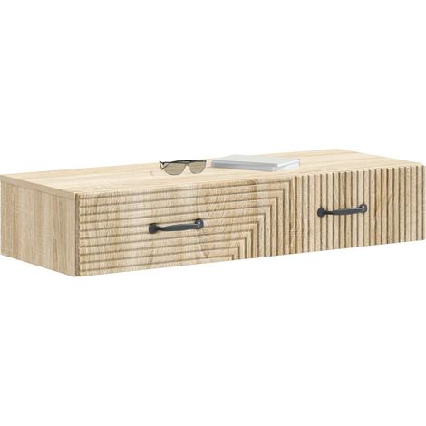 Maison Exclusive - Tavolino da Parete Laterale Rovere Sonoma 87,5 x 34,5 x 17 cm