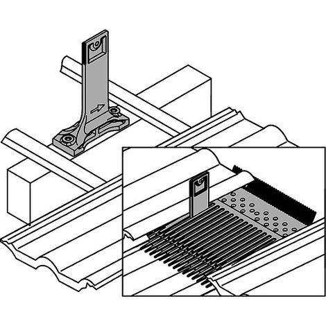 Viessmann Montagesatz für Dächer mit Konterlattung mit Sparrenanker niedrige Pfanne, flexibler Ziegelersatz max. 70 mm - dachsteinrot - Z008446