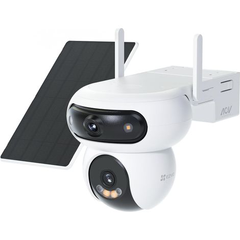 8MP(4MP+4MP) Camera Surveillance WiFi Exterieure sans Fil à Double Objectif Motorisé, Camera Exterieur Solaire, Mode Always-on, Détection de Personne/Véhicule, Dual+8W Panneau Solaire (1/5)