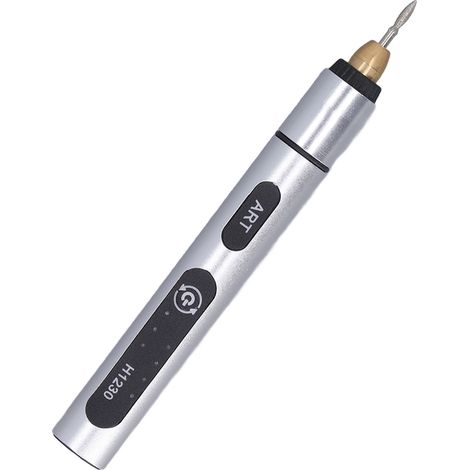 Mini meuleuse stylo sans fil rechargeable rotation 3 vitesses 5000/10000/18000 tr/min avec batterie intégrée 300mAh et 6 accessoires (1/5)