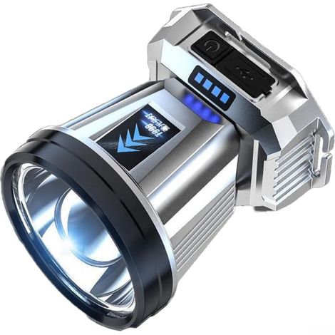 Lampe frontale LED rechargeable 30 W avec plusieurs modes d'éclairage, y compris lumineux faible et stroboscopique pour exploration en plein air (C)