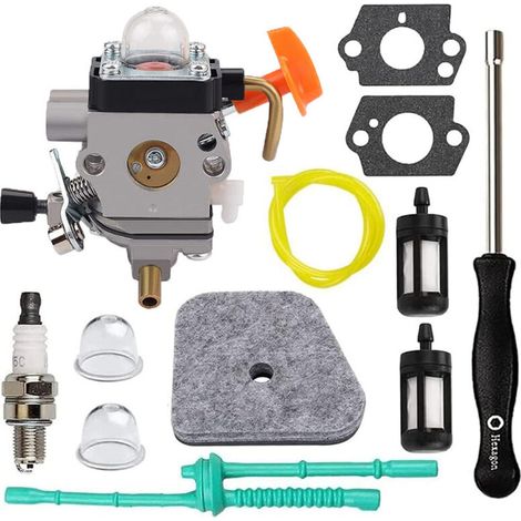 Lntyq FS90R Vergaser für Stihl FS110R FS130R FS100 KM130R FS130 FS90 KM90R KM90 FS110 KM110R HT100 HT101 mit Einstellwerkzeug und Ventilspiel-Einstellsatz