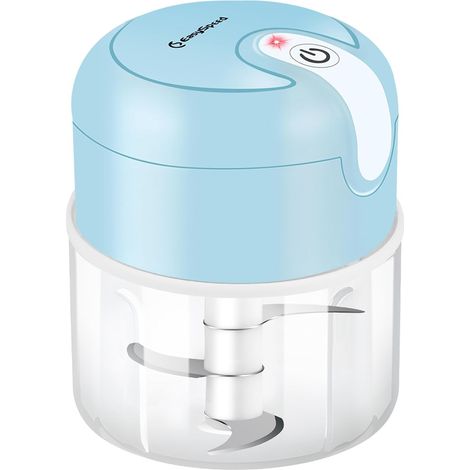 Hachoir Électrique,Mixeur Blender,Hachoir A Viande Batterie USB Type-C Rechargeable Portable Sans Fil,Convient Pour Les Légumes Et Les Fruits Cuisine Camping Maison, Bleu (1/5)