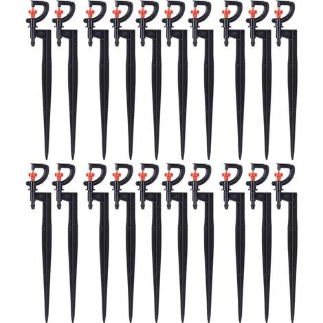 (40pcs)G Type 360 Degree Rotating Micro Sprinkler for Garden Greenhouse Lawn Irrigation with 4/7 Irrigation Hose(20cm)
