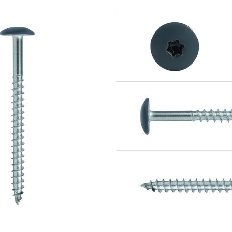 Farbkopfschrauben Anthrazit Edelstahl 4,8 x 32 mm - 100 Stück
