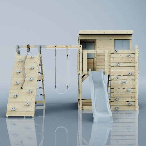 PolarPlay Spielturm Emil aus Holz in BlauKinderschaukel