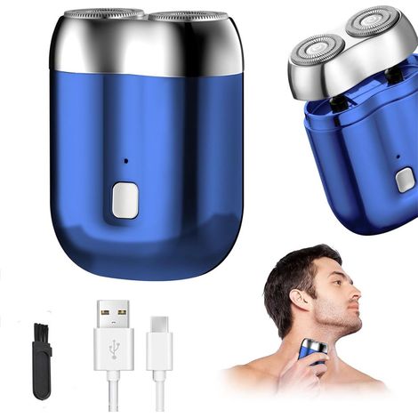 Rasoir - Nouveau mini rasoir électrique - Rasoir électrique magnétique portable pour hommes - Double tête de rasage - Rechargeable par USB - Étanche - Convient pour une utilisation sur peau sèche ou h