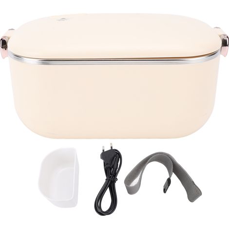 Boîte à repas électrique Acier inoxydable 1L Chauffe-plat portable Étanche avec cloison pour bureau Prise UE 220V (1/4)