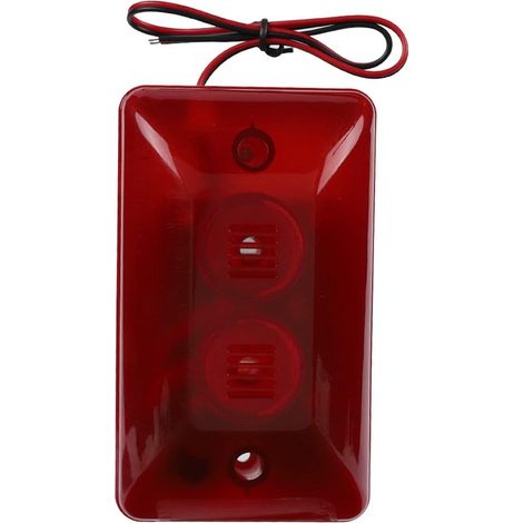Sirène de stroboscope de 12V 15W câblée, protégez le système d'alarme lumière rouge clignotante 120dB de stroboscope d'alarme sécurité système alarme pour la sécurité à la maison (1/5)