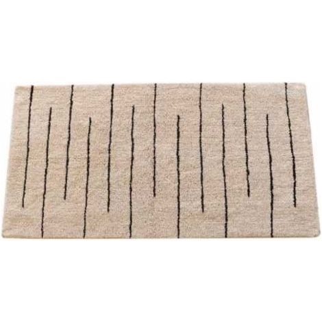 Tapis écru et motif noir style berbère 60 x 80cm (1/2)