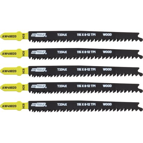 Lame per seghetto alternativo Awtools T234X da 115 mm per legno, 5 pezzi (1/3)