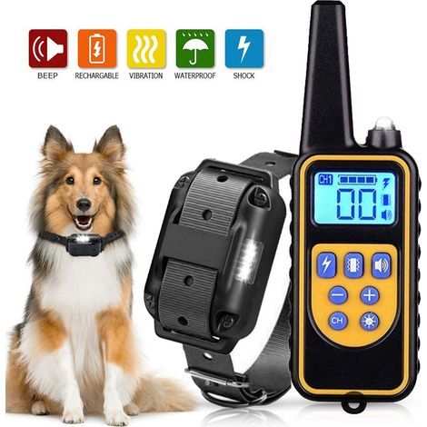 Dog Training Collar, Rechargeable Electric Dog Collar, Dog Training Collar with Vibration, Sound, Static Shock and Light Modes, IPX67 Waterproof, Suitable for All Dogs (1/5)