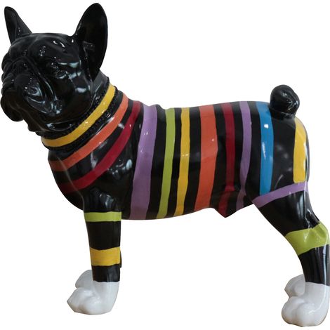 Figura Boston Terrier Kuatéh Nix 32x14x30 cm Negro a Rayas (1/2)