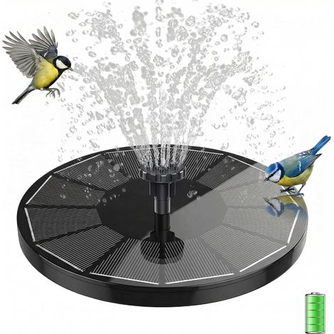 3,5W Fontaine Solaire pour Bassin, intégré 1500mAh Batterie avec 6 Buses, Fontaine Solaire Exterieure de Jardin Idéal pour Petit étang Salle de Bain d'oiseaux Fish Tank Décoration de Jardin (1/5)