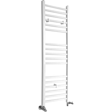 Hudson Reed – Sèche-serviettes mixte plat 120 x 40 cm – Acier blanc – Puissance 400W – Design moderne pour salle de bain