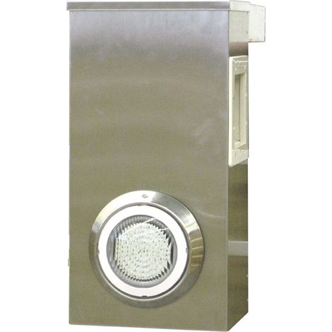 Skimmer de piscine aluminium avec éclairage halogène 100W – Dimensions 61 x 51 cm – Installation facile sans découpe – Water Clip