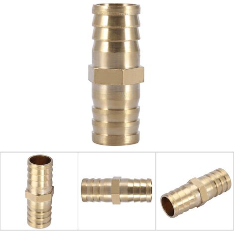 Raccord droit laiton 2 voies pour tuyau, raccord cannelé, jonction tube 6/8/10/12/14/16/20mm (1/5)
