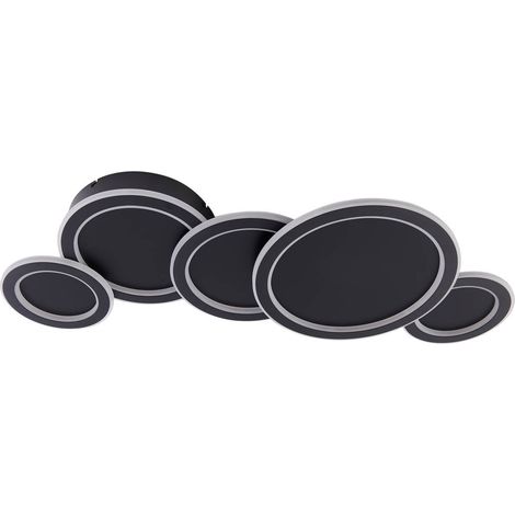 Lucande Lámpara de techo LED 'Diala' en Negro Plástico (1/5)