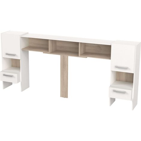 Cabecero Dormitorio Principal Watson color Roble Kronberg y Blanco Mate Habitación Doble 135/140/150 cm (1/5)