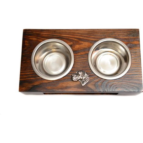 Pointer I - supporto in legno con ciotole per cani, ciotole in acciaio per cani, regalo per l'adozione di un cane di Art-Dog (1/5)