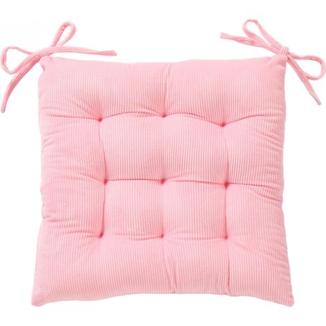 Coussin de chaise avec sangle en velours côtelé, coussin de sol super doux et chaud, adapté à un coin lecture pour les enfants, coussin de siège carré confortable pour les adultes, 40 x 40 cm, rose
