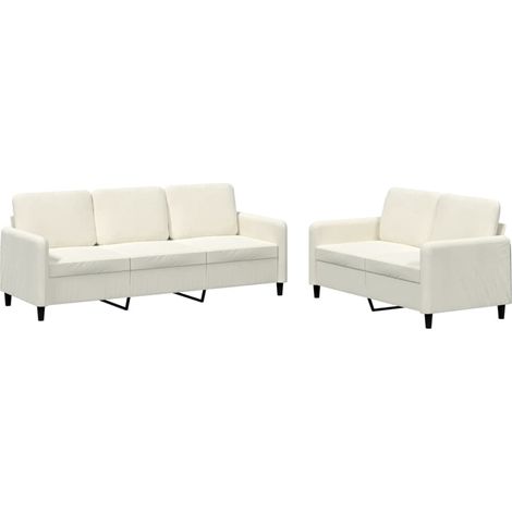 Maison Exclusive - Set di Divani 2 pz Crema in Velluto (1/5)