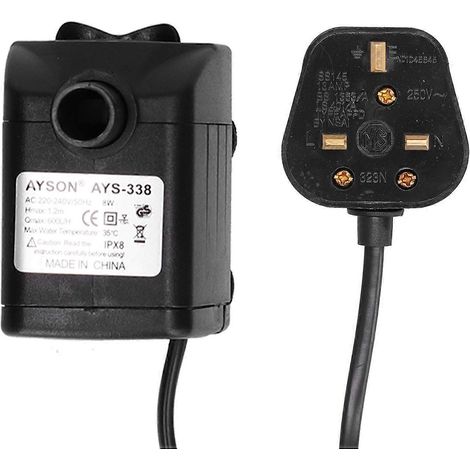 Wasserpumpe für Aquarien, Tauchmikropumpe, 600 l/h, Wechselstrom 220–240 V, 8 W (1/4)
