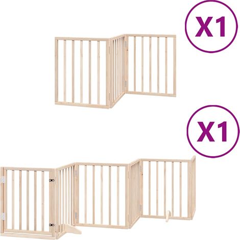 Maison Exclusive - Cancello per Cani con Porta Pieghevole 9 Pannelli 450 cm Pioppo