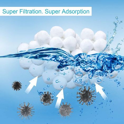 Balles Filtrantes, 800g Boules de Filtre de Piscine Peut Remplacer 28.6 kg Sable Filtrant,Convient à Divers Systèmes de Filtration, Filtre à Sable (800G) (1/2)
