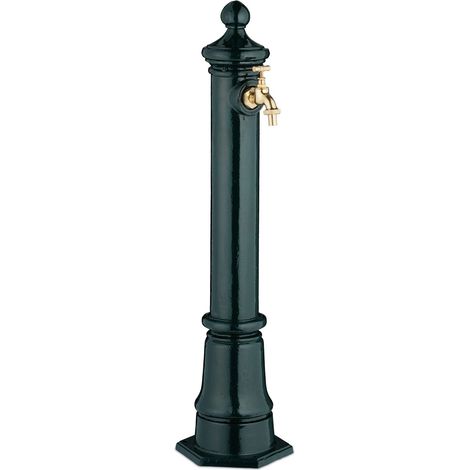 Fuente de jardín antigua de metal con grifo, 80 cm