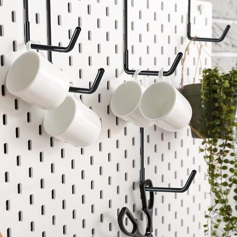 Crochets de garage robustes sans perçage – Lot de 4 crochets polyvalents pour échelles, vélos et chevrons, charge élevée (1/3)