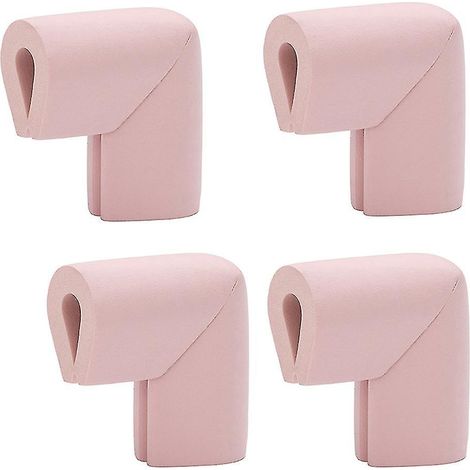 Lot de 4 protections d'angle en caoutchouc souple anti-collision pour la sécurité des enfants (rose) (1/5)