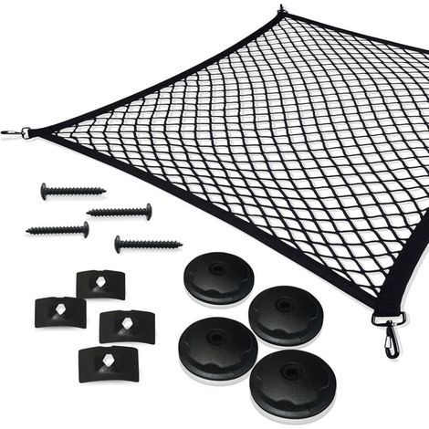 Filet à bagages de voiture, filet de coffre en nylon élastique 110x60cm filet de protection filet de séparation multifonctionnel pour coffre de chiens (1/5)